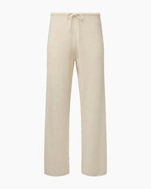 Womens | Linen Knit Drawstring Pant | White