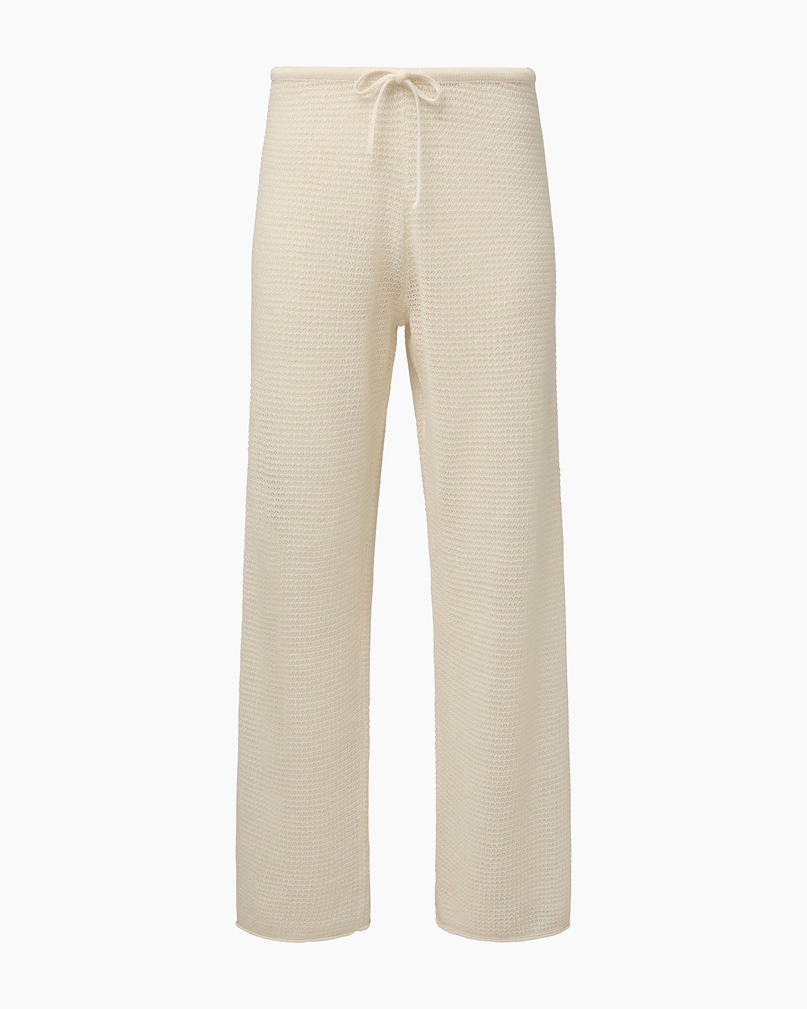 Womens | Linen Knit Drawstring Pant | White