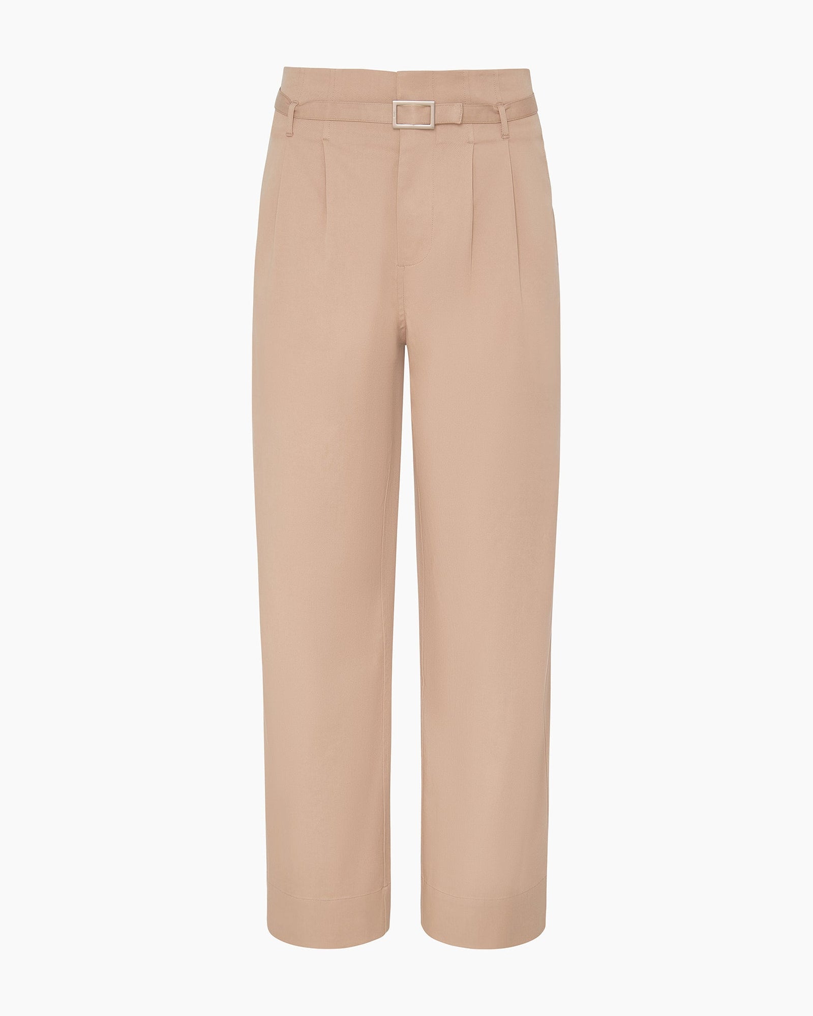 Womens | Lyocell Paperbag Trouser | Warm Taupe