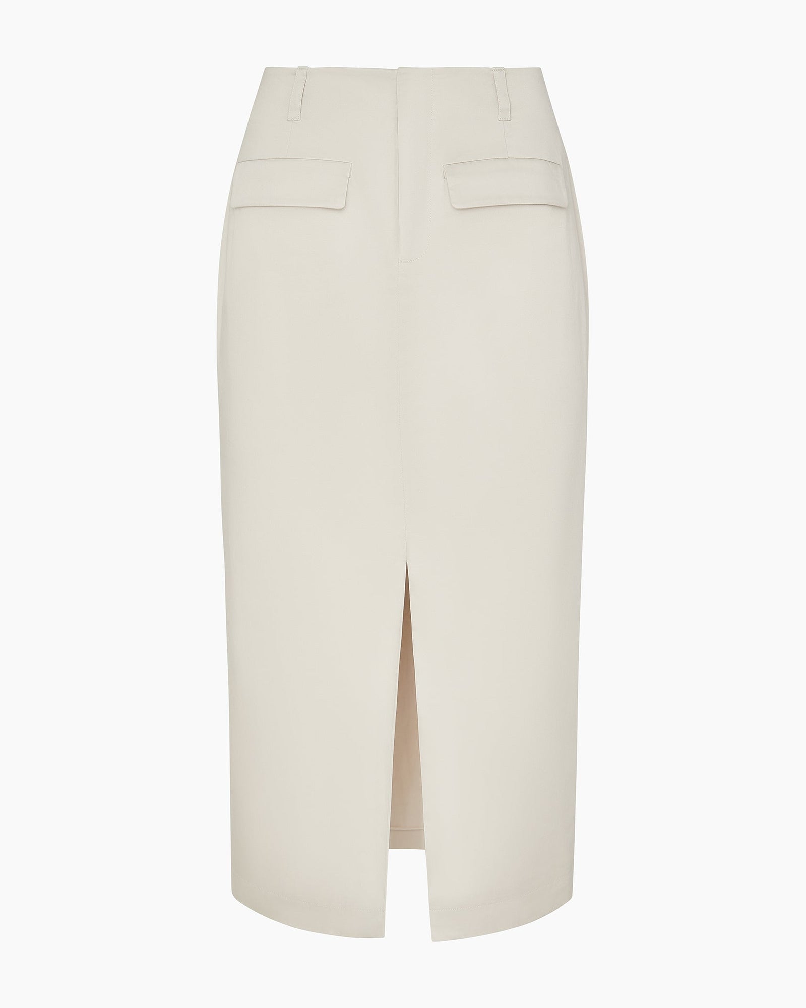 Womens | Front Slit Midi Skirt | Stone