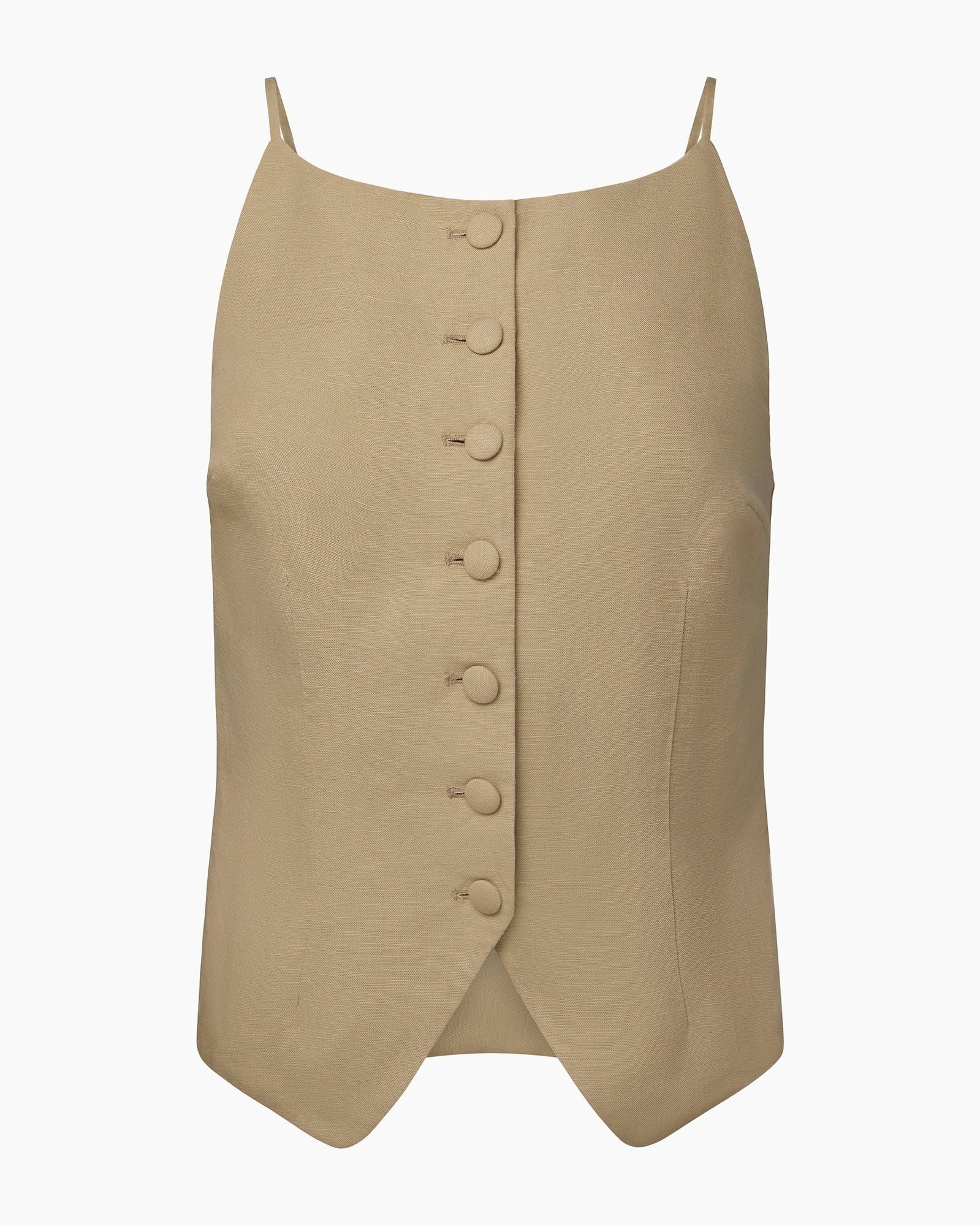 Womens | Air Linen High Neck Top | Jute