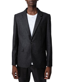 Men | Viks Wool Flannel Stripe | Anthracite