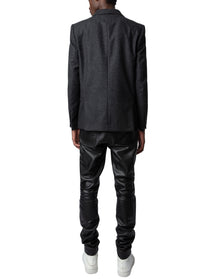 Men | Viks Wool Flannel Stripe | Anthracite