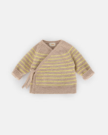 Wrap Top Striped - Fuzzy | Pecan & Chartreuse