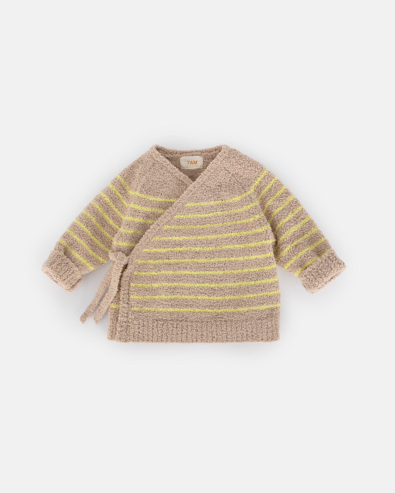 Wrap Top Striped - Fuzzy | Pecan & Chartreuse