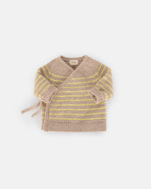 Wrap Top Striped - Fuzzy | Pecan & Chartreuse