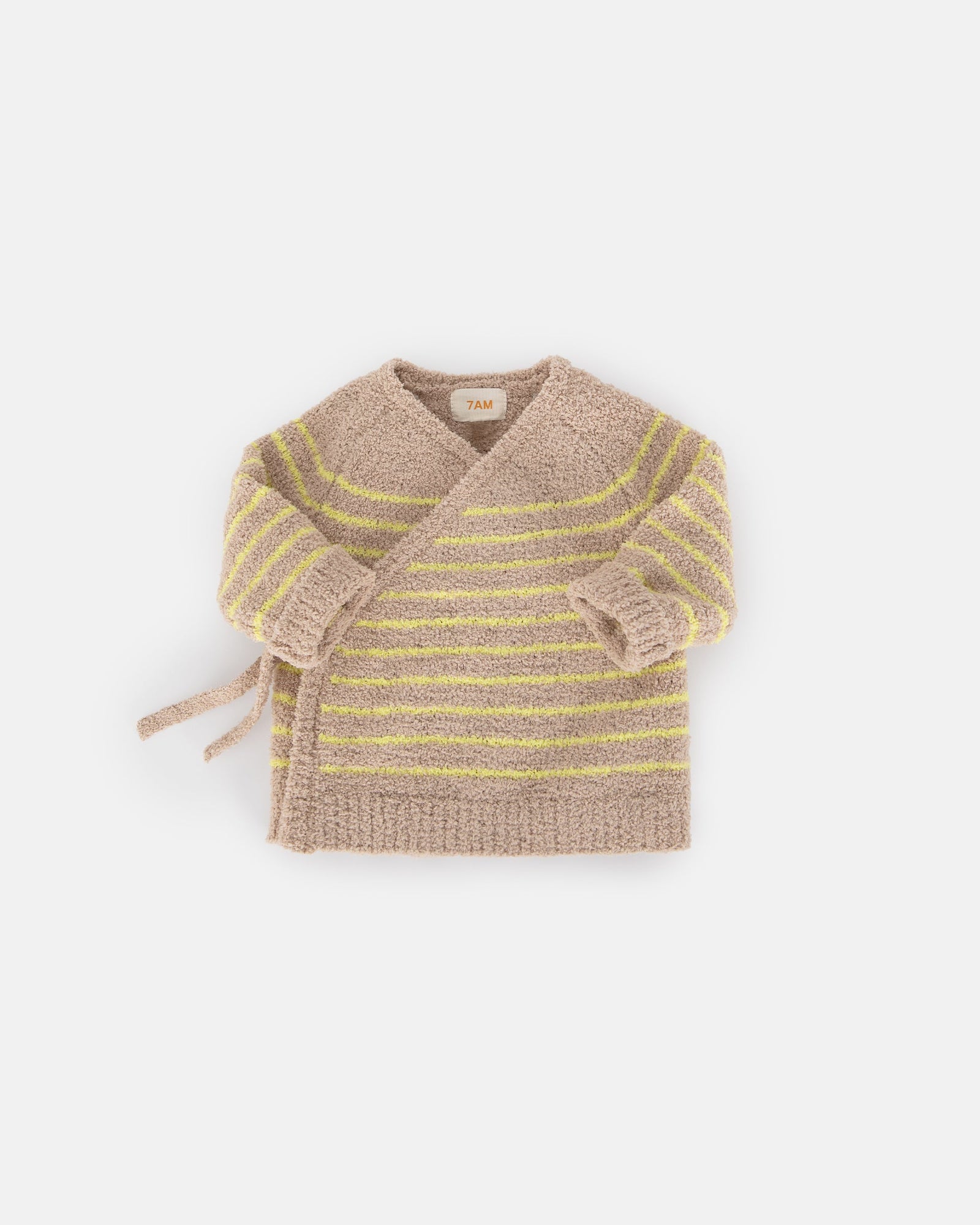 Wrap Top Striped - Fuzzy | Pecan & Chartreuse
