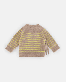 Wrap Top Striped - Fuzzy | Pecan & Chartreuse
