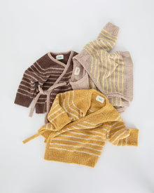 Wrap Top Striped - Fuzzy | Pecan & Chartreuse