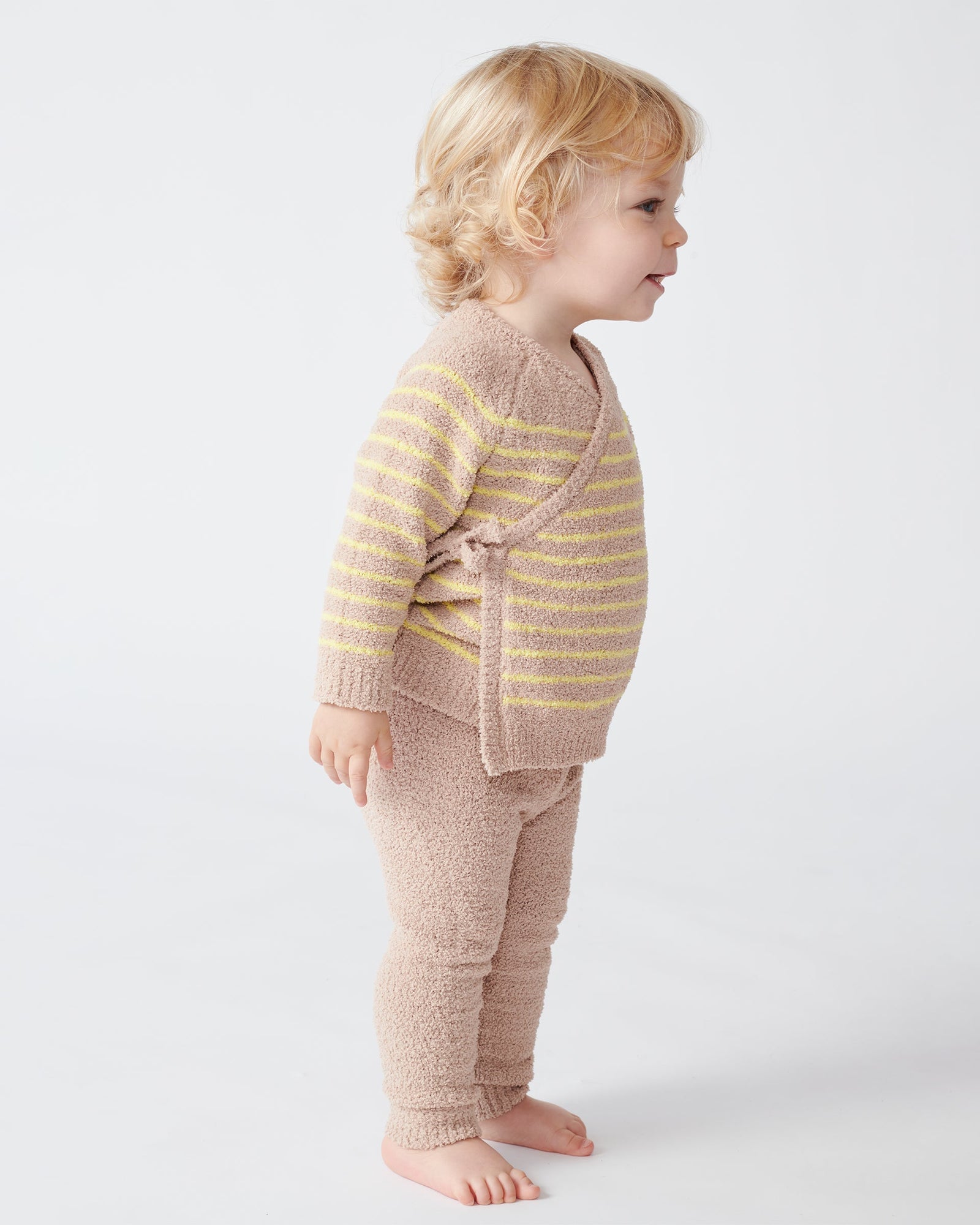 Wrap Top Striped - Fuzzy | Pecan & Chartreuse