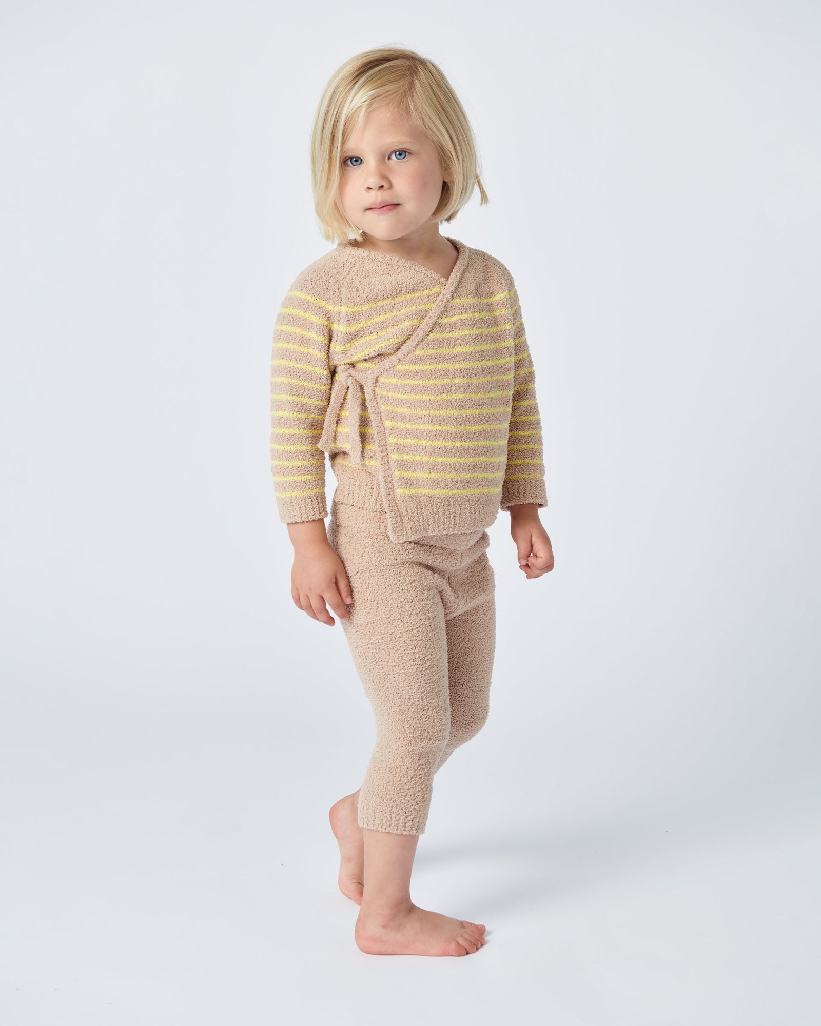 Wrap Top Striped - Fuzzy | Pecan & Chartreuse
