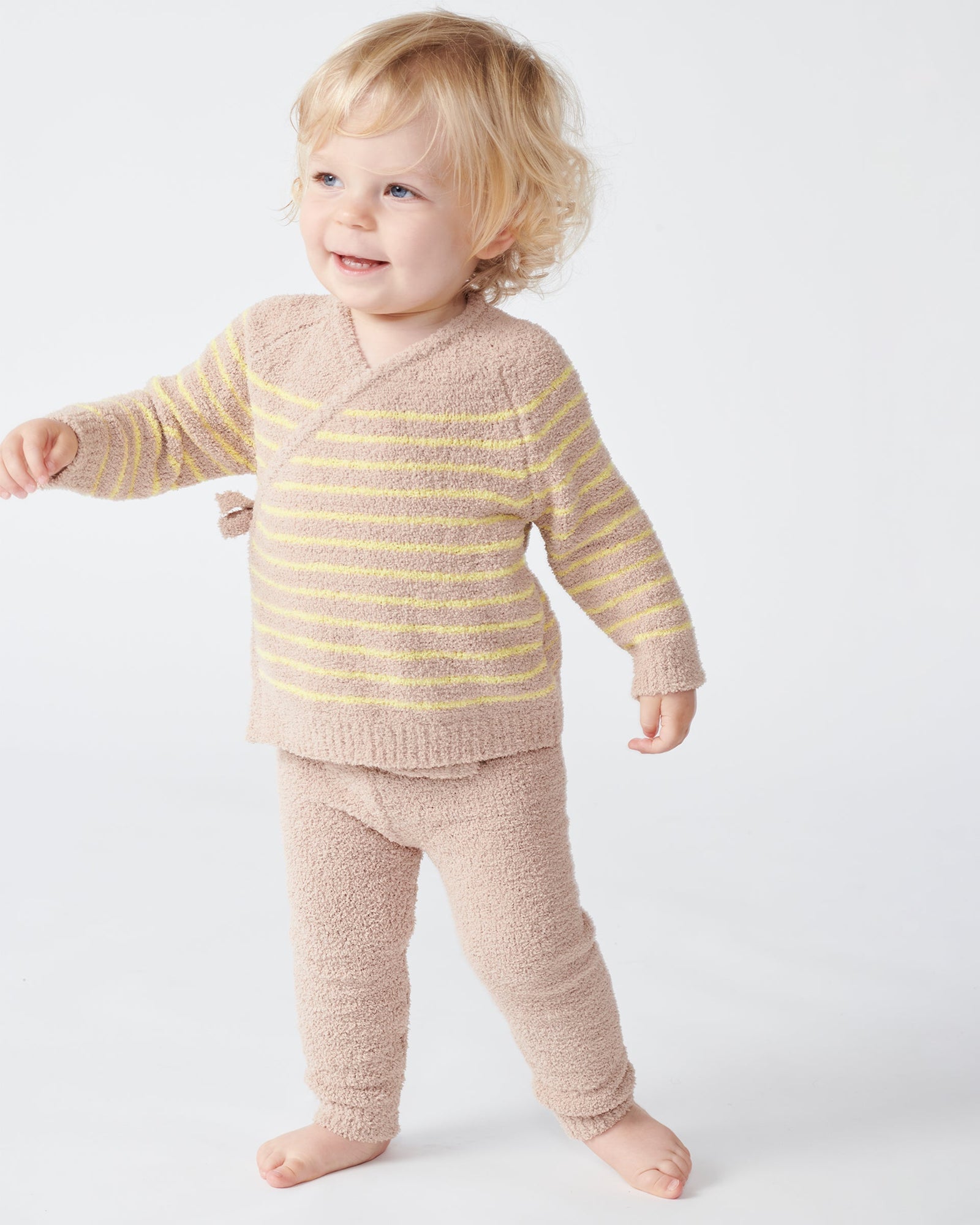 Wrap Top Striped - Fuzzy | Pecan & Chartreuse