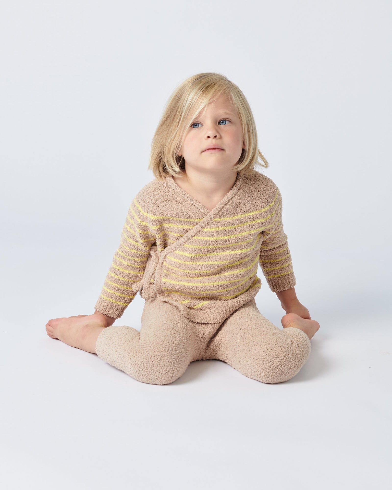 Wrap Top Striped - Fuzzy | Pecan & Chartreuse
