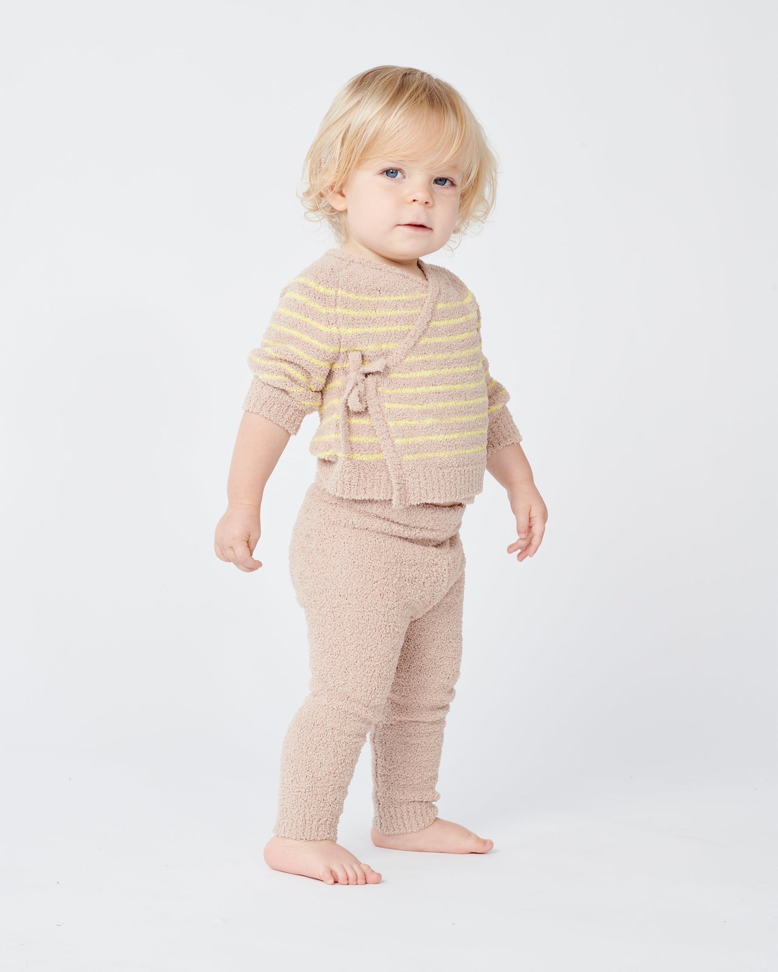 Wrap Top Striped - Fuzzy | Pecan & Chartreuse