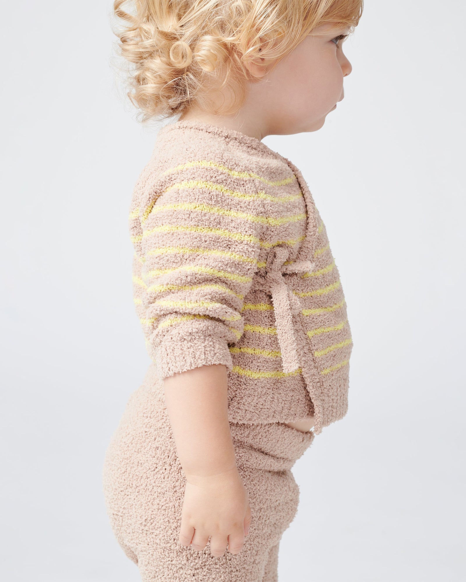 Wrap Top Striped - Fuzzy | Pecan & Chartreuse