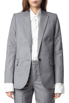 Vavy Tailleur Strass Show Blazer | Heather Grey