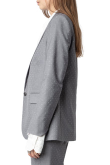 Vavy Tailleur Strass Show Blazer | Heather Grey