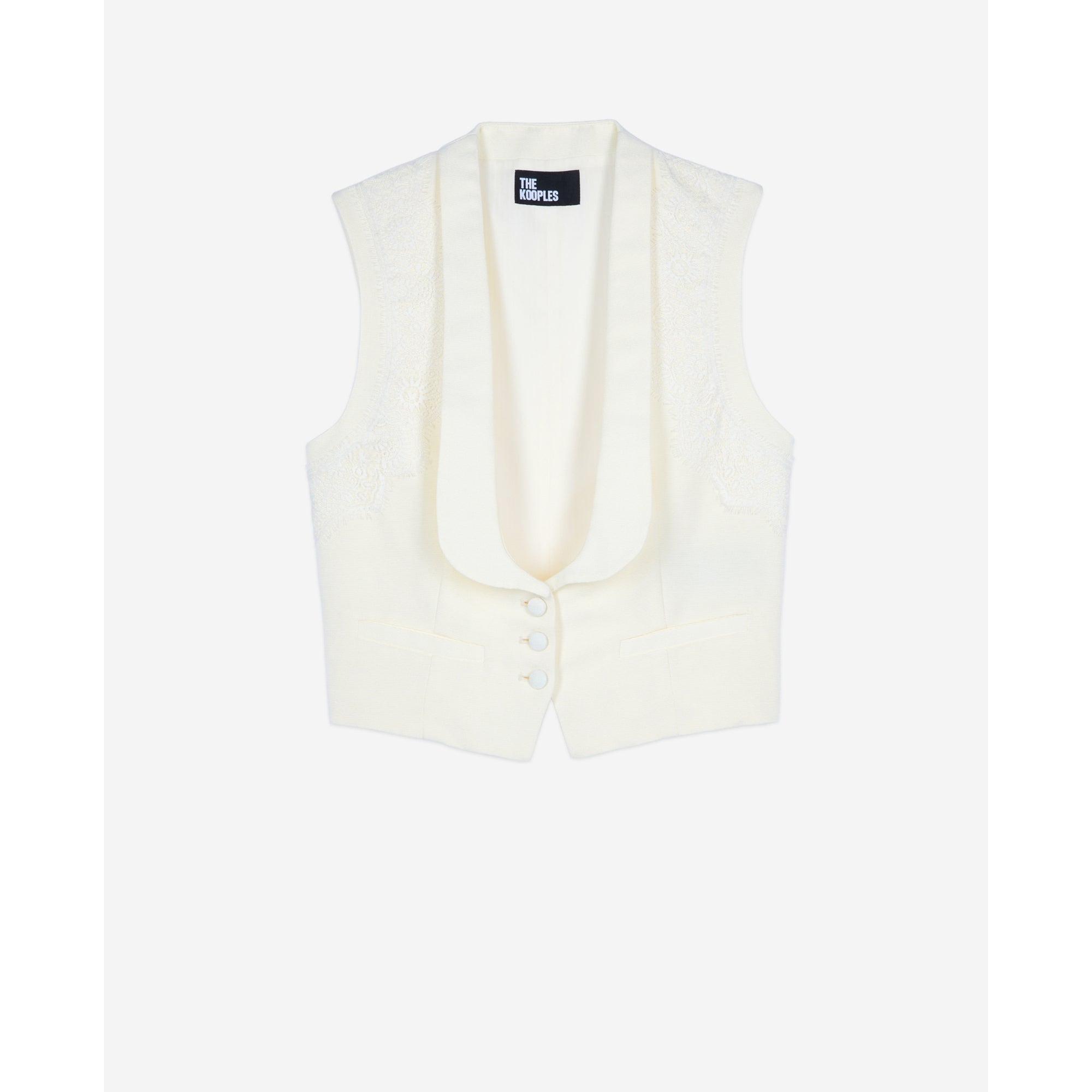 Waistcoat With Lace | Women | Ecru