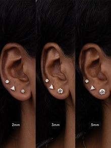 Brilliant 5mm Stud Earrings | 5A Grade Cubic Zirconia | 14K Gold Plated Brass