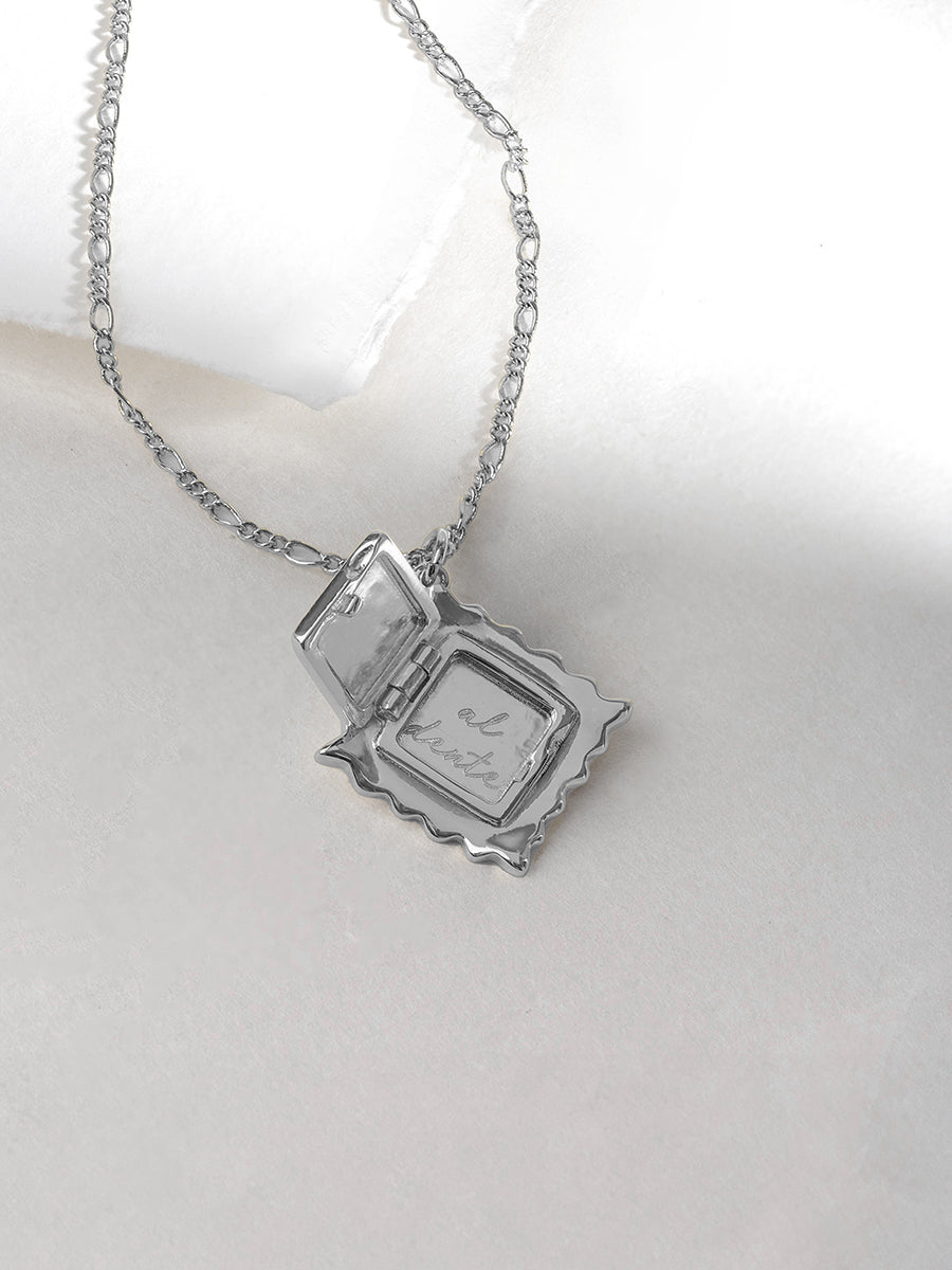 Ravioli Necklace | Silver Rhodium Plated Brass