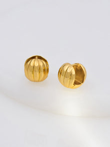 Dome Ripple 11mm Earrings | 14K Gold Plated Brass
