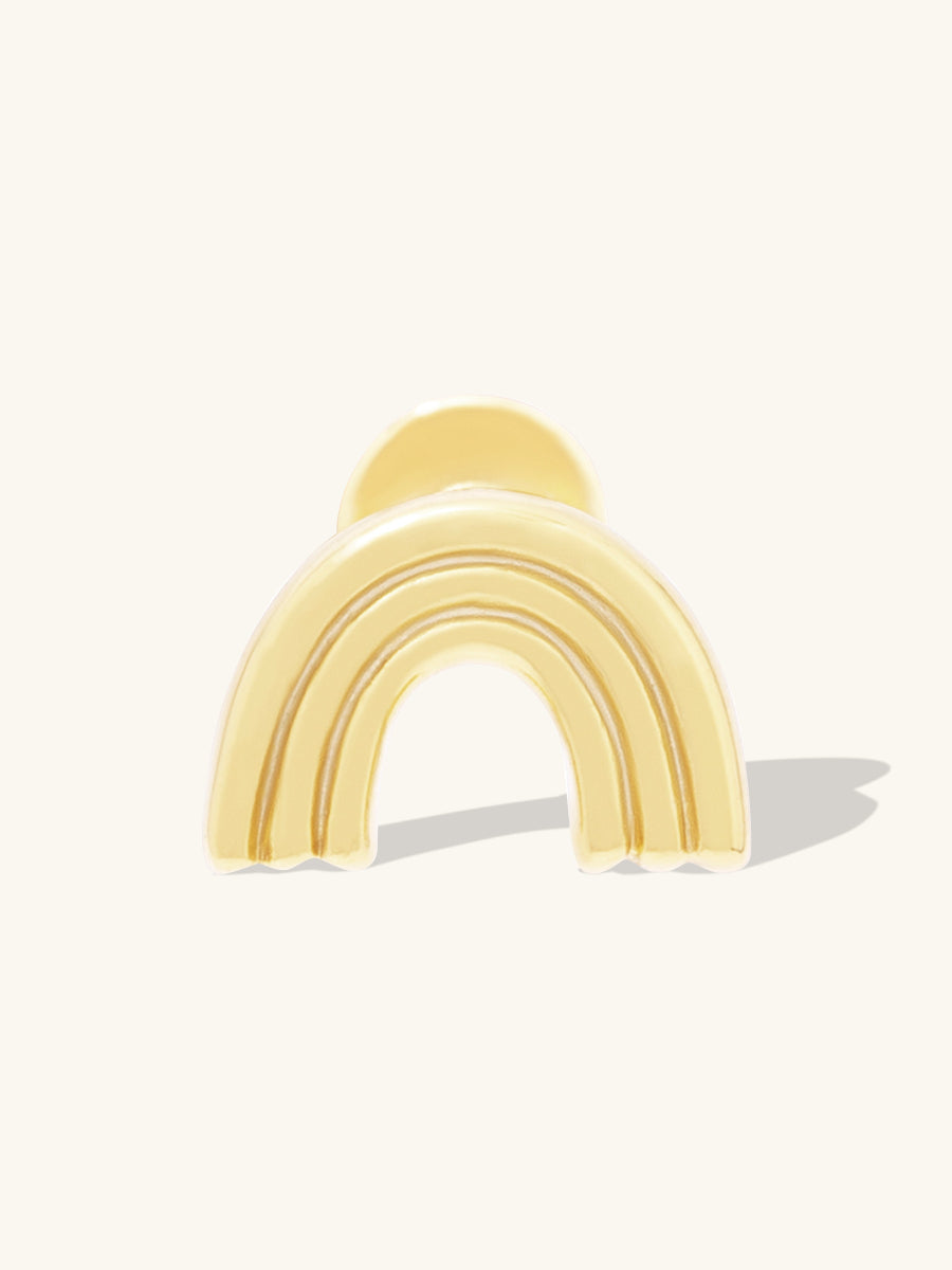 Rainbow Flat Back Earring | 14K Gold Plated Brass