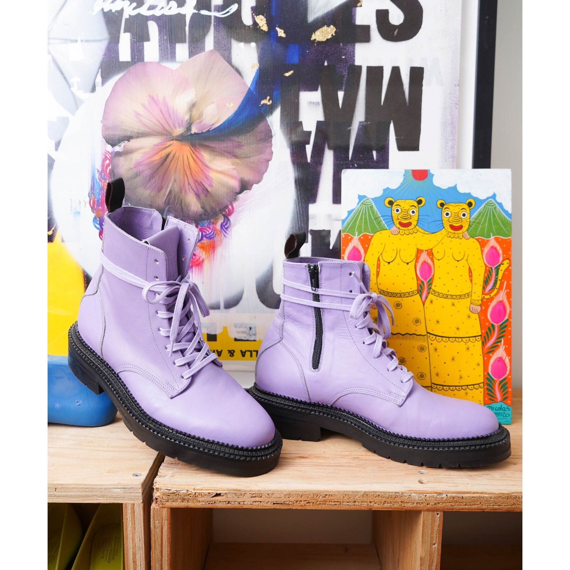 Warren Combat Boot | Lilac