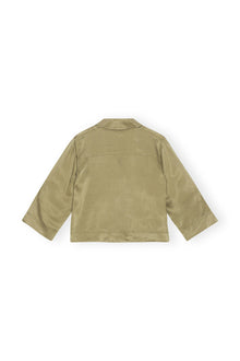 Washed Satin Crop Shirt | Aloe