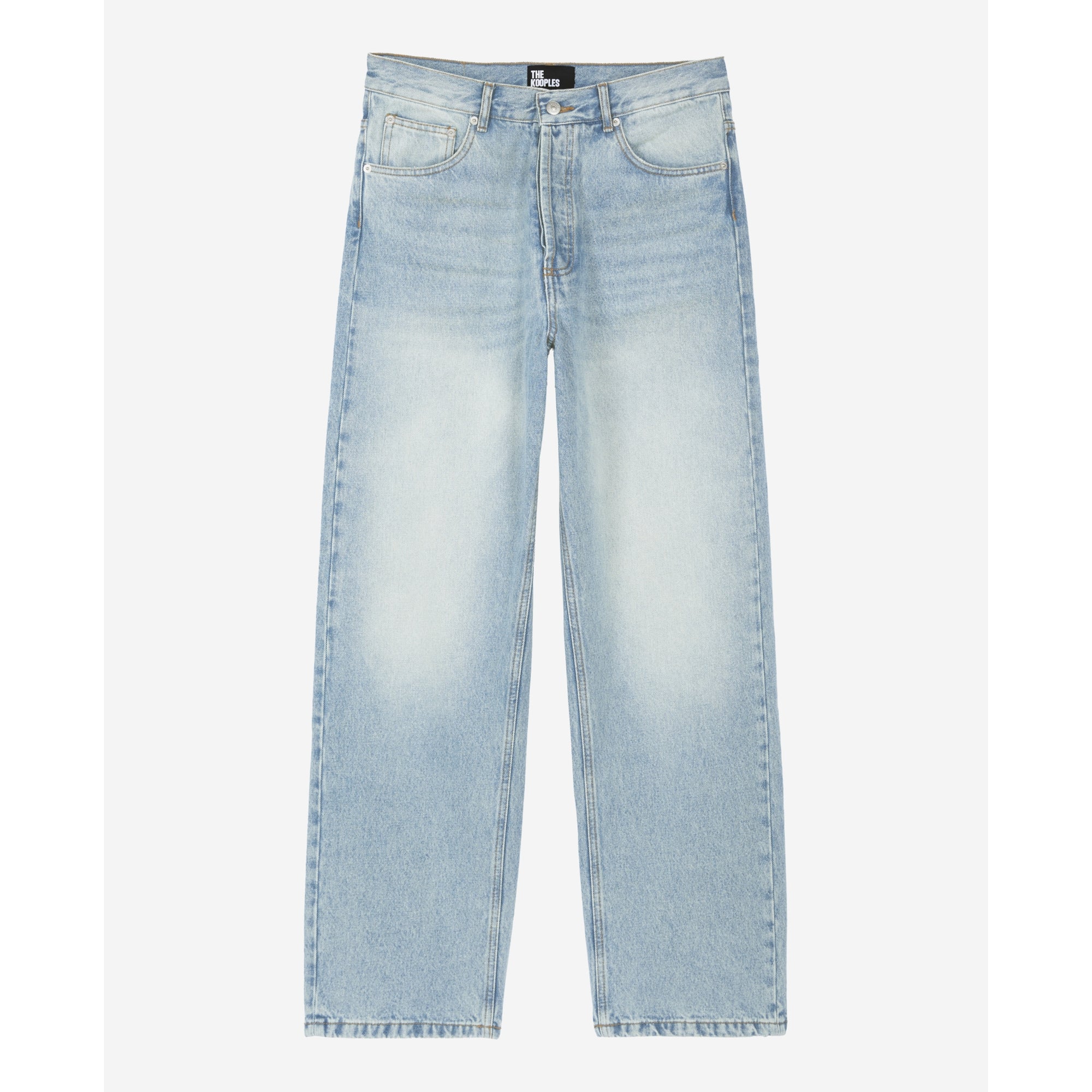 Washed Wide-Leg Jeans | Men | Blue Bleached x Navy