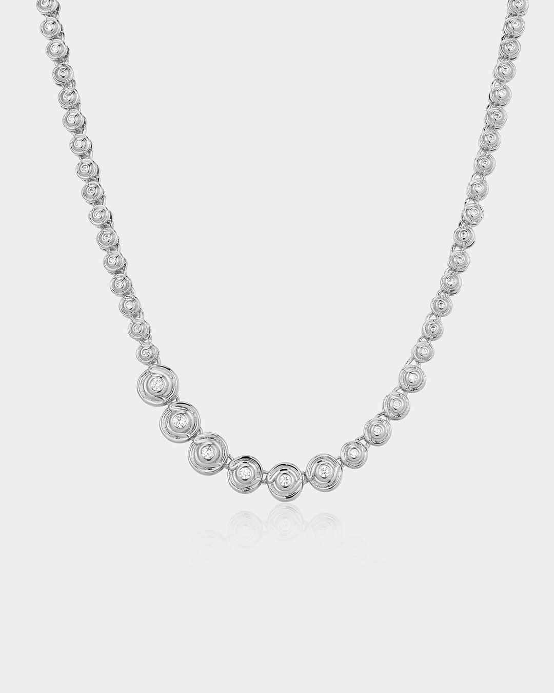 Wave Bezel Tennis Necklace | Silver | Cubic Zirconia