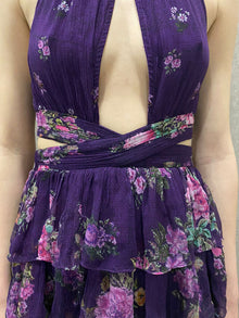 Rococo Sand | Elsa Floral Short Dress | Purple