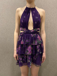 Rococo Sand | Elsa Floral Short Dress | Purple