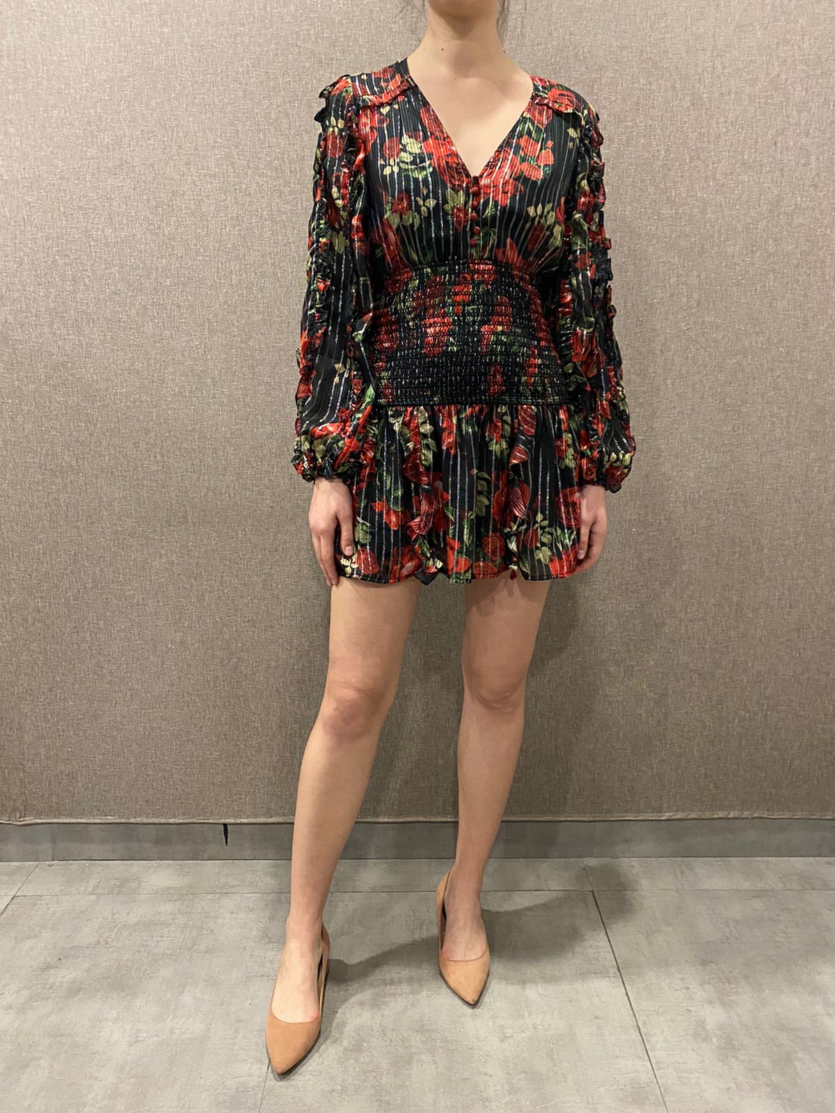 Rococo Sand | Rosie Short Dress | Black Multi