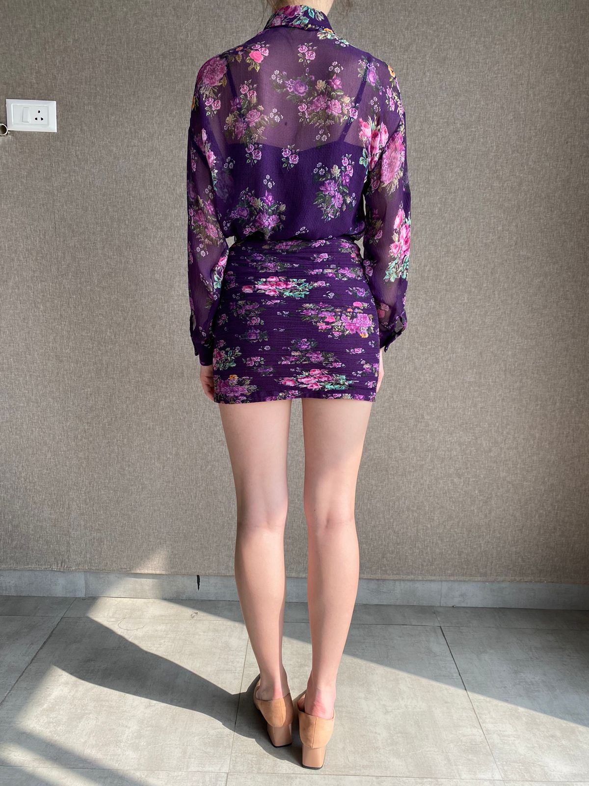 Rococo Sand | Elsa Floral Mini Skirt | Purple