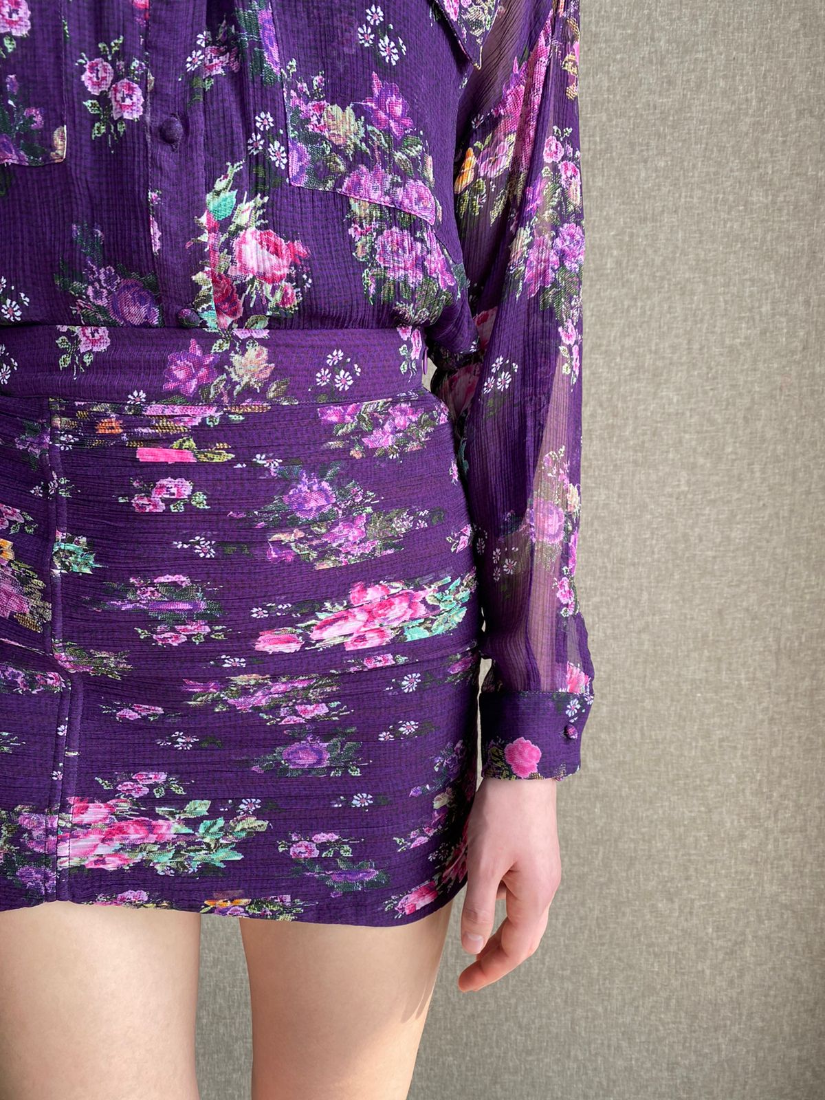 Rococo Sand | Elsa Floral Mini Skirt | Purple