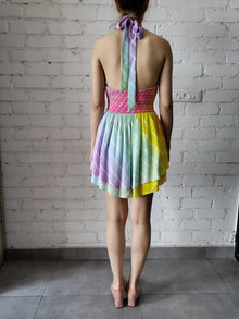 Rococo Sand | Evie Halter-Neck Short Dress | Multicolor