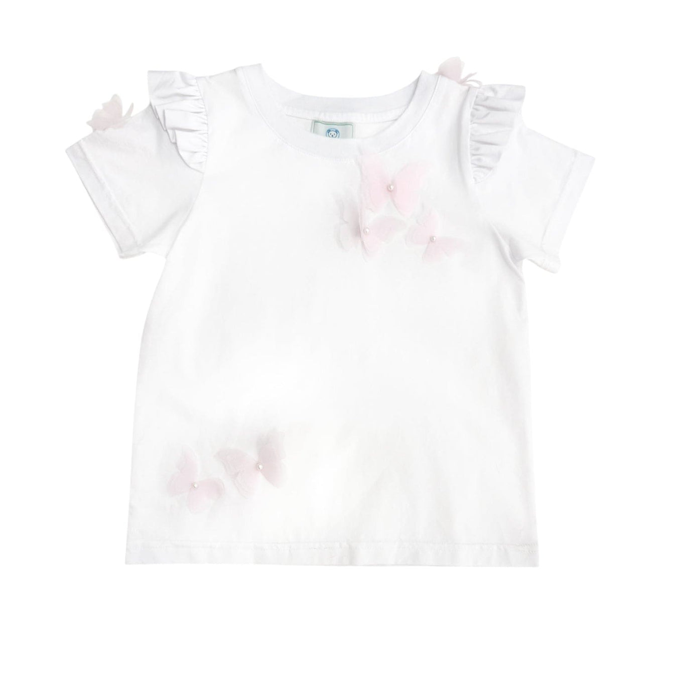 White Butterfly Pima Cotton T-Shirt