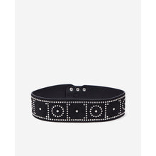 Wide Leather Belt With Studs | Women | Black