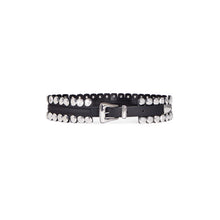 Wide Leather Belt With Studs | Women | Black