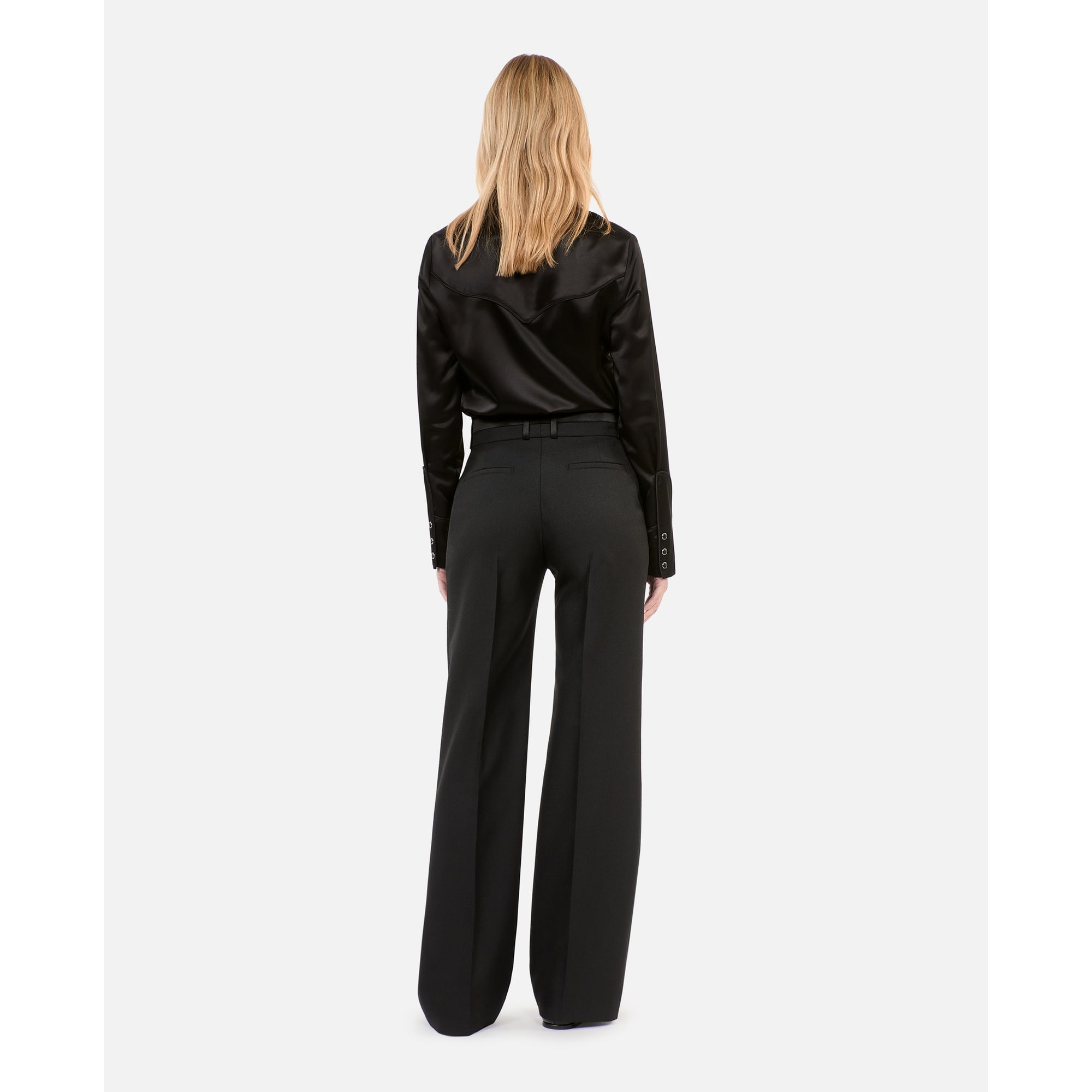 Wide-Leg Suit Trousers | Women | Black