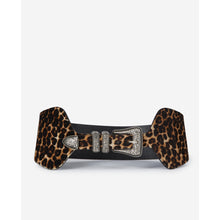 Wide Print Leather Belt | Women | Leopard