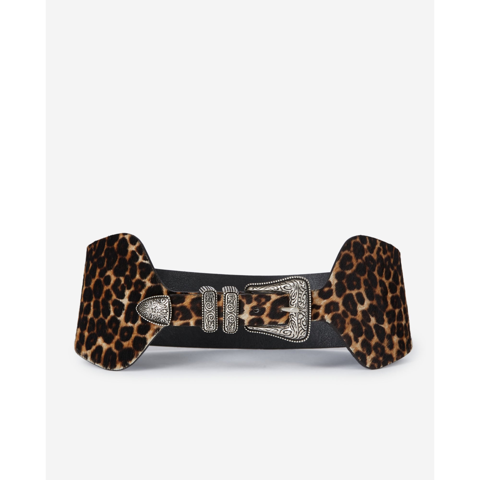 Wide Print Leather Belt | Women | Leopard