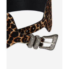 Wide Print Leather Belt | Women | Leopard