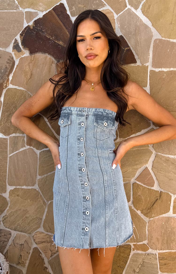 Wilma Denim Corset Mini Dress | Blue