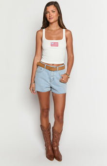 Winnie Star Denim Shorts | Light Wash