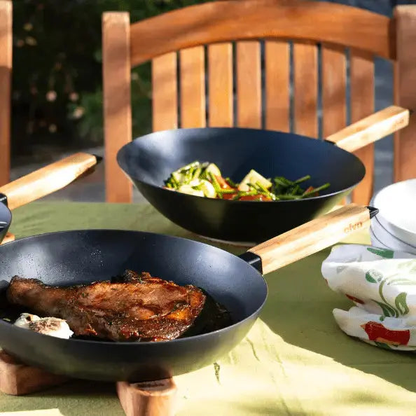 Forest 12" Carbon Steel Wok - Alva Cookware