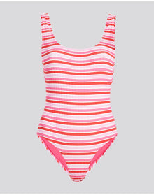 Anne-Marie Ribbed One Piece | Pink Multi Stripe