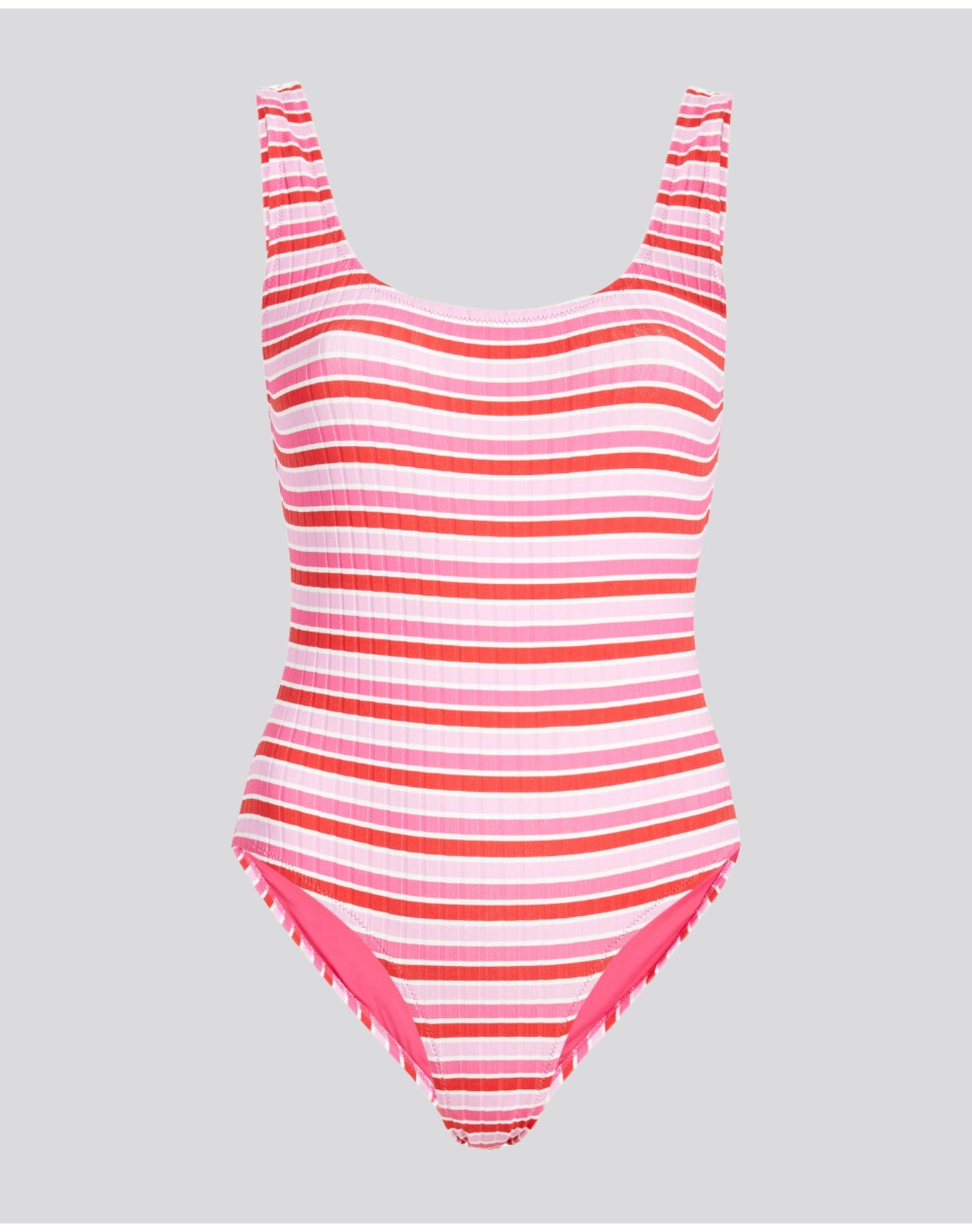 Anne-Marie Ribbed One Piece | Pink Multi Stripe