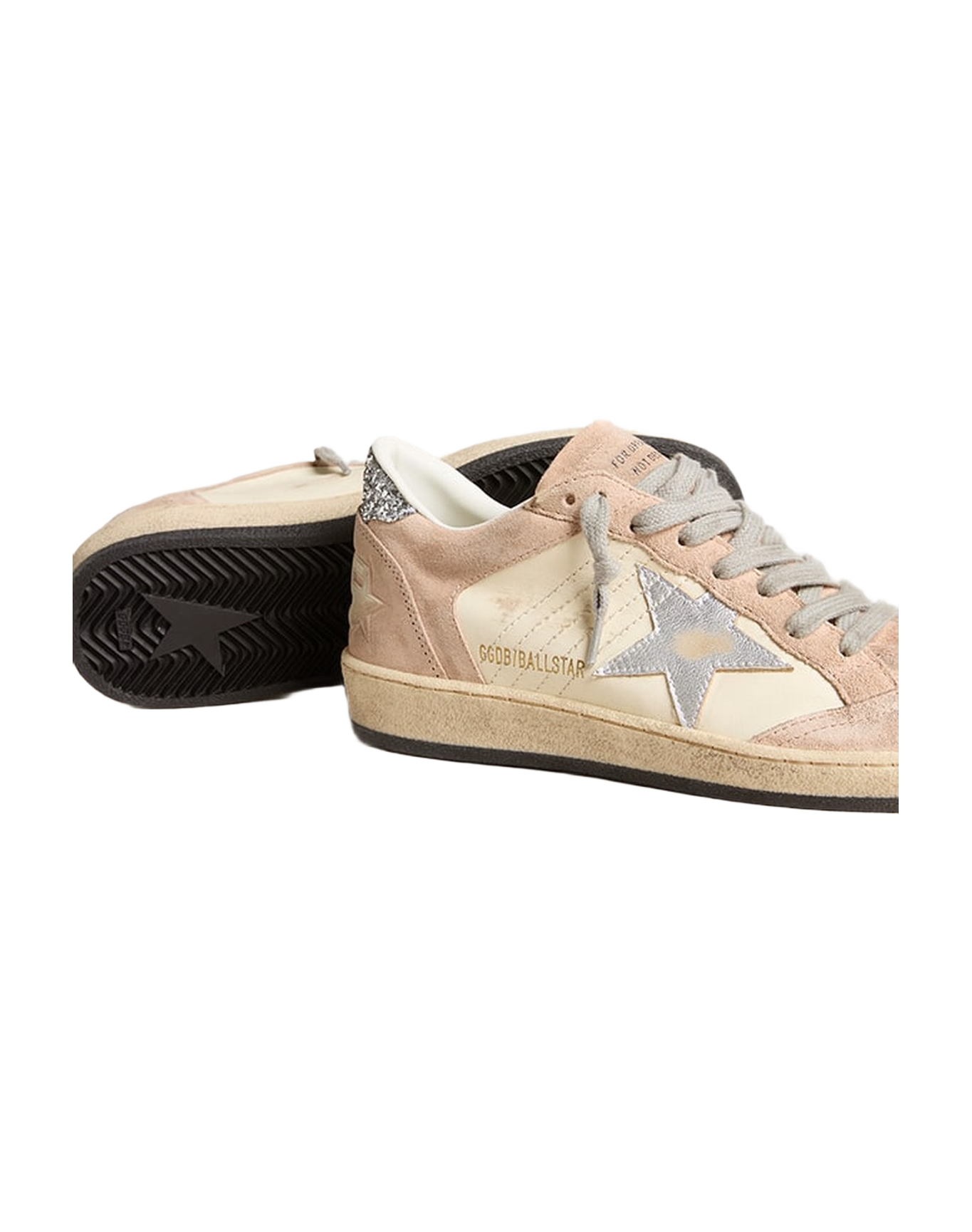 Women | Ball-Star with Laminated Star & Glitter Heel Tab | Nougat x White x Silver