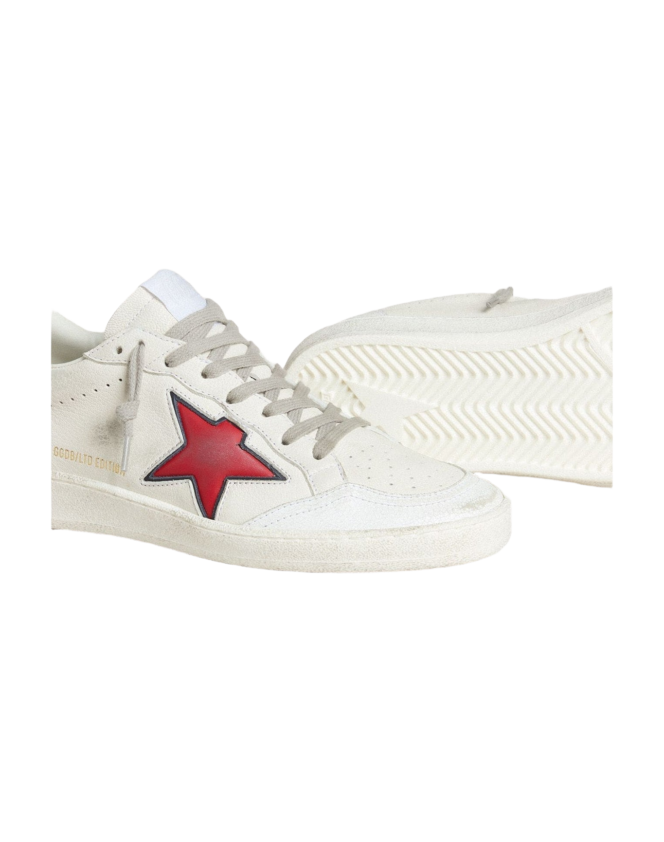Women | Ball Star Ltd with Red Star & Silver Heel Tab | White x Red x Silver